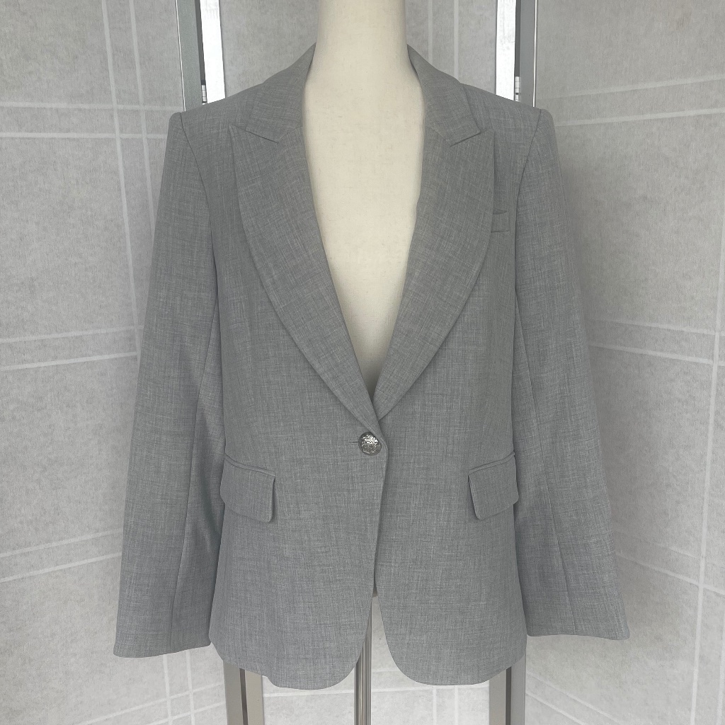 Nwt Veronica Beard Heather Grey Cutaway Dickey Jacket Sz 14